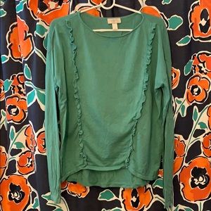 Green Loft Ruffle Sweater